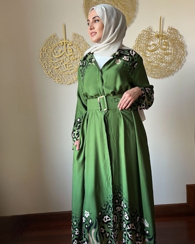 LALE ELBİSE YEŞİL resmi
