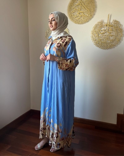 LALE ELBİSE İNDİGO resmi